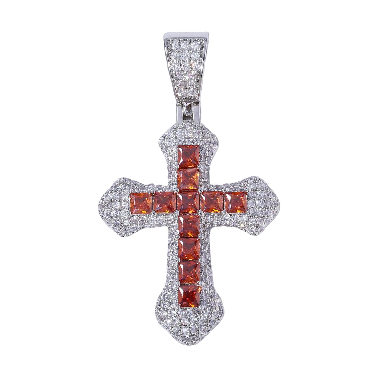 Frosty Cross Pendants - Red