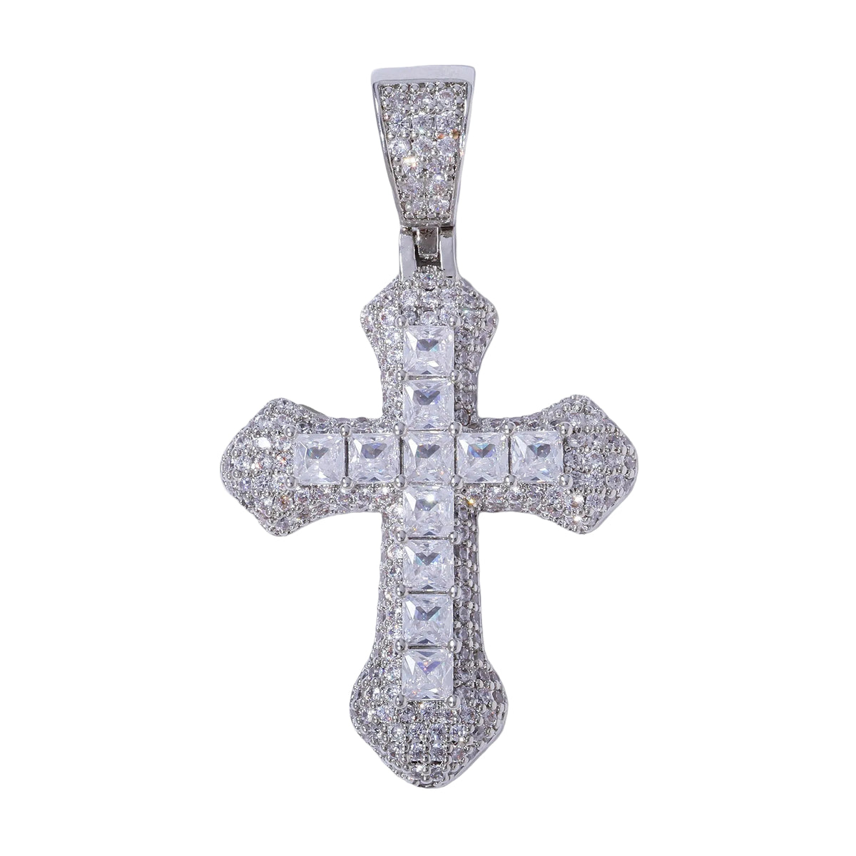 Frosty Cross Pendants - Silver