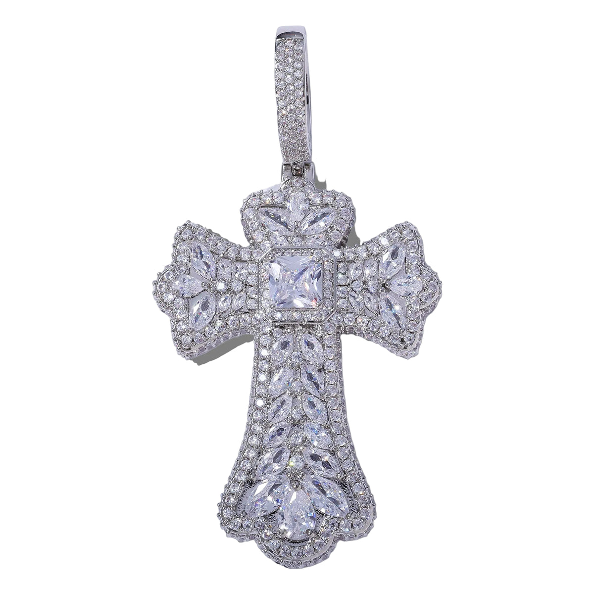 Multi Gem Cross Pendants - Silver