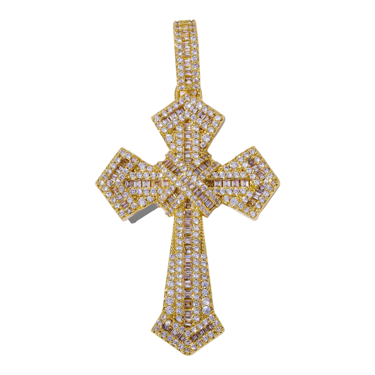 Roped Cross Pendants - Gold