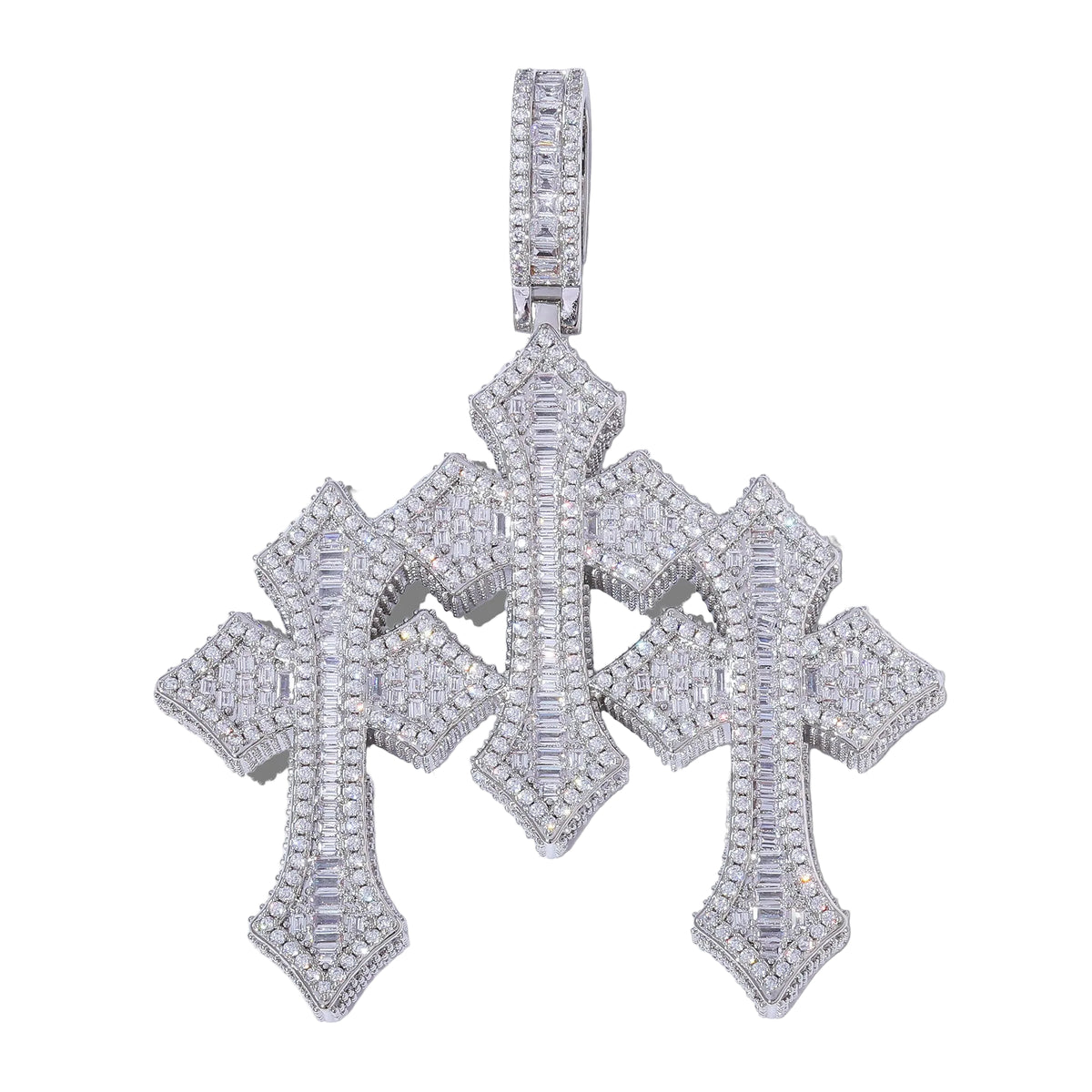 Triple Cross Pendants - Silver