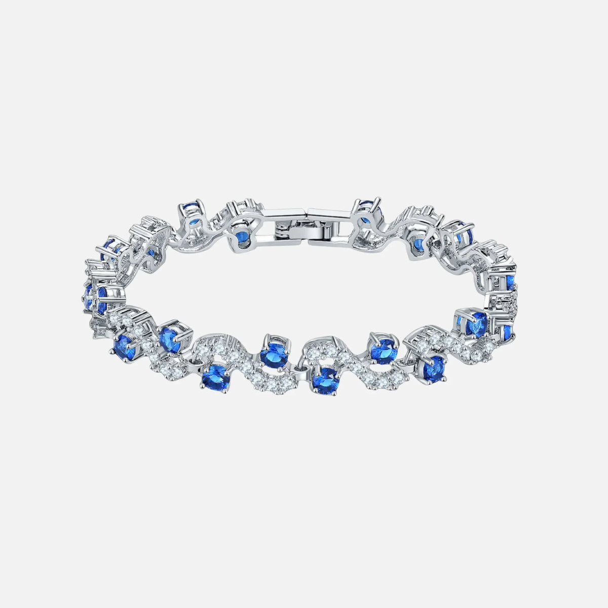 Blue Arctic Wave Bracelet - Silver